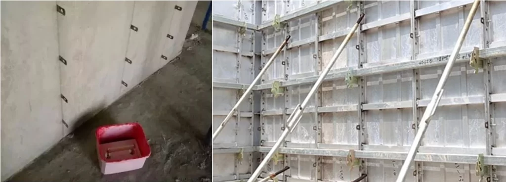 Sistema de soporte de la encofrados de aluminio